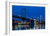 Ben Franklin Bridge at dusk, Philadelphia, Pennsylvania, USA-null-Framed Photographic Print