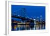 Ben Franklin Bridge at dusk, Philadelphia, Pennsylvania, USA-null-Framed Photographic Print