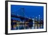 Ben Franklin Bridge at dusk, Philadelphia, Pennsylvania, USA-null-Framed Photographic Print