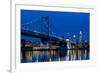 Ben Franklin Bridge at dusk, Philadelphia, Pennsylvania, USA-null-Framed Photographic Print