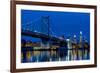 Ben Franklin Bridge at dusk, Philadelphia, Pennsylvania, USA-null-Framed Photographic Print