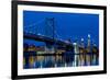 Ben Franklin Bridge at dusk, Philadelphia, Pennsylvania, USA-null-Framed Photographic Print