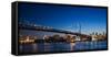 Ben Franklin Bridge at dusk, Philadelphia, Pennsylvania, USA-null-Framed Stretched Canvas