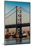 Ben Franklin Bridge over Delaware River at sunrise-null-Mounted Photographic Print