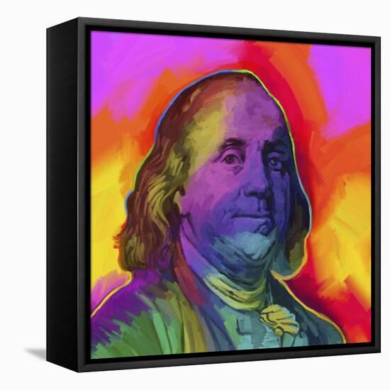 Ben Franklin Pop Art-Howie Green-Framed Stretched Canvas