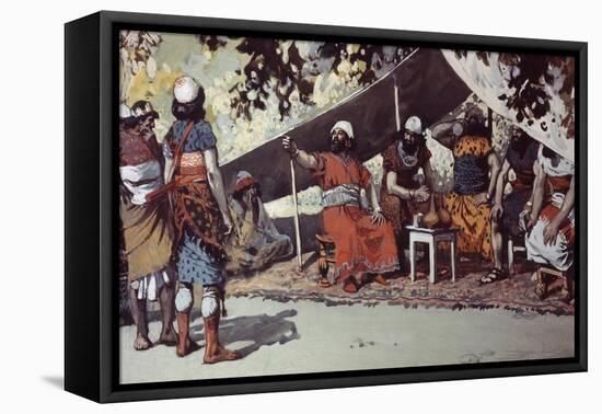 Ben-Hadad and the Kings Drinking in the Tent-James Jacques Joseph Tissot-Framed Stretched Canvas