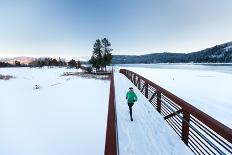 Noelle Zmuda Goes For Winter Run On The Pond Oreille Bay Trail, Sandpoint, Idaho. Lake Pend Oreille-Ben Herndon-Photographic Print
