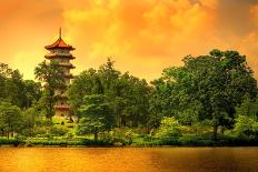 Cambodian Temple Ruins under Blue Sky Background-Ben Heys-Photographic Print