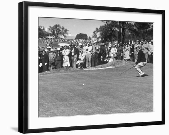 Ben Hogan Applying "Body English" after Putting on 7Th, But Ball Went Foot Past Hole and Took Par-null-Framed Premium Photographic Print