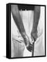 Ben Hogan, Close Up of Hands Grasping Club-Yale Joel-Framed Stretched Canvas