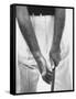 Ben Hogan, Close Up of Hands Grasping Club-Yale Joel-Framed Stretched Canvas