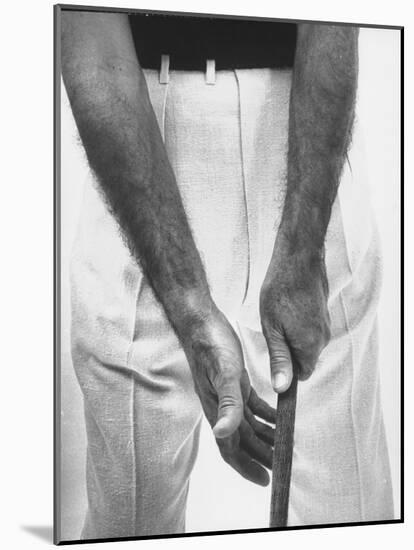 Ben Hogan, Close Up of Hands Grasping Club-Yale Joel-Mounted Photographic Print
