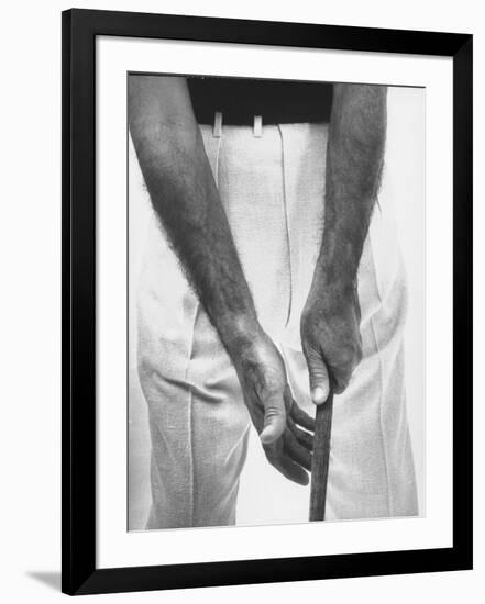 Ben Hogan, Close Up of Hands Grasping Club-Yale Joel-Framed Photographic Print