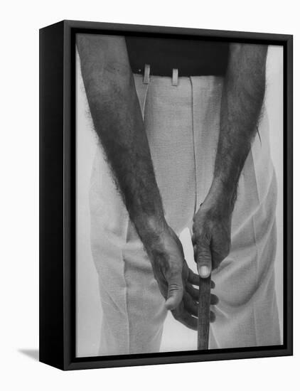 Ben Hogan, Close Up of Hands Grasping Club-Yale Joel-Framed Stretched Canvas