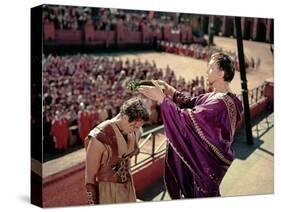 BEN-HUR, 1959 directed by WILLIAM WYLER Charlton Heston and Frank Thring (photo)-null-Stretched Canvas