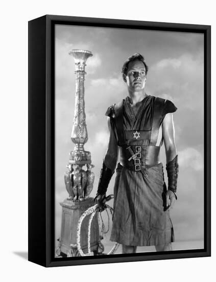 BEN-HUR, 1959 directed by WILLIAM WYLER Charlton Heston (b/w photo)-null-Framed Stretched Canvas