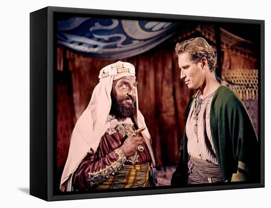 BEN-HUR, 1959 directed by WILLIAM WYLER Hugh Griffith and Charlton Heston (photo)-null-Framed Stretched Canvas