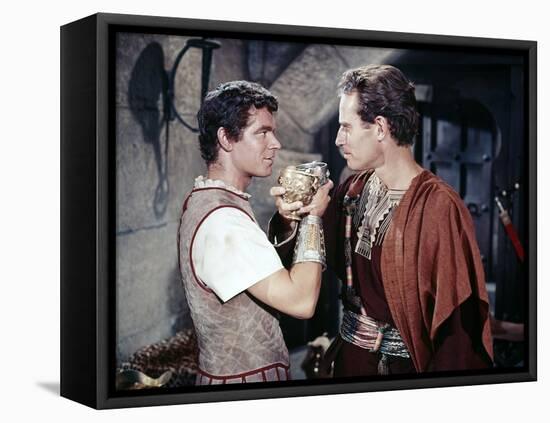 BEN-HUR, 1959 directed by WILLIAM WYLER Stephen Boyd and Charlton Heston (photo)-null-Framed Stretched Canvas