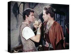 BEN-HUR, 1959 directed by WILLIAM WYLER Stephen Boyd and Charlton Heston (photo)-null-Stretched Canvas
