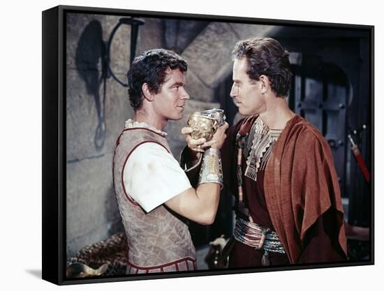 BEN-HUR, 1959 directed by WILLIAM WYLER Stephen Boyd and Charlton Heston (photo)-null-Framed Stretched Canvas