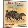 Ben Hur Brand - Redlands, California - Citrus Crate Label-Lantern Press-Mounted Art Print