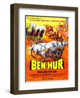 Ben-Hur, Charlton Heston, (French Poster Art), 1959-null-Framed Art Print