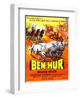 Ben-Hur, Charlton Heston, (French Poster Art), 1959-null-Framed Art Print