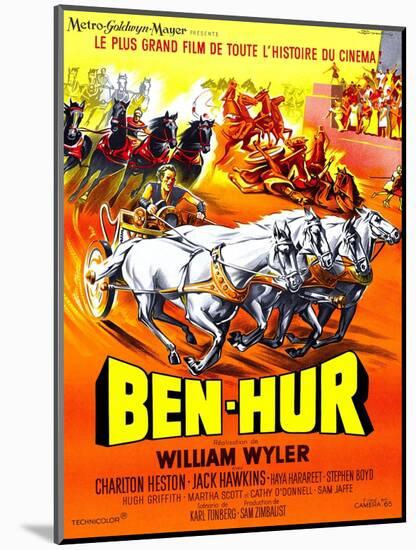 Ben-Hur, Charlton Heston, (French Poster Art), 1959-null-Mounted Art Print