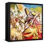 Ben-Hur Racing a Chariot in Ancient Rome-C.l. Doughty-Framed Stretched Canvas