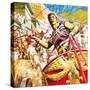 Ben-Hur Racing a Chariot in Ancient Rome-C.l. Doughty-Stretched Canvas