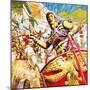 Ben-Hur Racing a Chariot in Ancient Rome-C.l. Doughty-Mounted Giclee Print