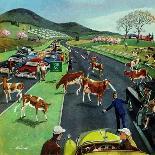 "Slow Mooving Traffic" Saturday Evening Post Cover, April 11, 1953-Ben Kimberly Prins-Giclee Print