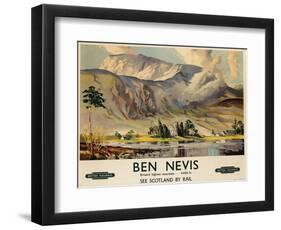 Ben Nevis, Poster Advertising British Railways, C.1955-null-Framed Premium Giclee Print