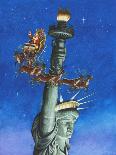 Santa Visits Lady Liberty-Ben Otero-Giclee Print