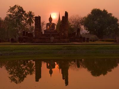 Wat Mahathat, Sukhothai Historical Park, UNESCO World Heritage Site, Sukhothai Province, Thailand,