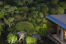 A Stone Lantern Is Alight at Dusk in the Traditional Japanese Garden, Roppongi District of Tokyo-Ben Simmons-Photographic Print