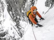 Tom Grant Arriving in the Upper Couloir Nord Des Drus, Chamonix, France-Ben Tibbetts-Photographic Print