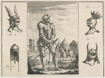 15th Century French Soldier with Full Armour and Various Helmets-Benard-Framed Art Print