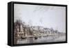 Benares on the Ganges-Hubert Cornish-Framed Stretched Canvas