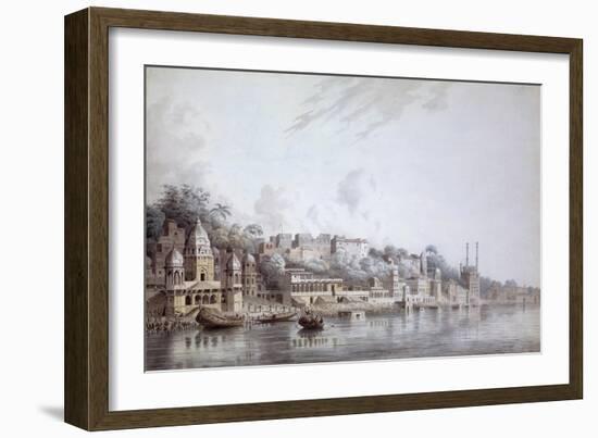 Benares on the Ganges-Hubert Cornish-Framed Art Print