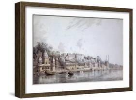 Benares on the Ganges-Hubert Cornish-Framed Art Print