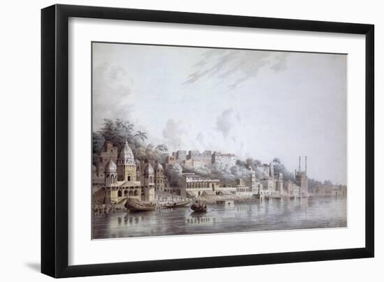 Benares on the Ganges-Hubert Cornish-Framed Art Print