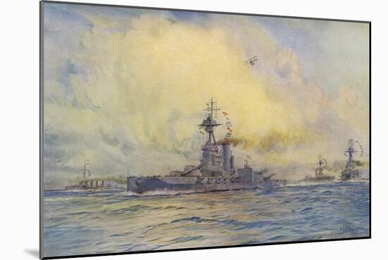 Benbow Warship-WL Wyllie-Mounted Art Print