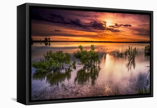 Benbrook Lake Sunrise-Dean Fikar-Framed Stretched Canvas