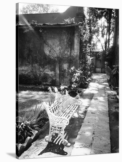 Bench at the Museo Leon Trotsky, Coyoacan, Mexico-Walter Bibikow-Stretched Canvas