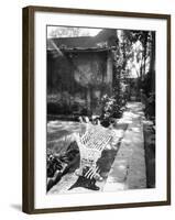 Bench at the Museo Leon Trotsky, Coyoacan, Mexico-Walter Bibikow-Framed Photographic Print