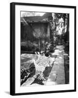 Bench at the Museo Leon Trotsky, Coyoacan, Mexico-Walter Bibikow-Framed Photographic Print