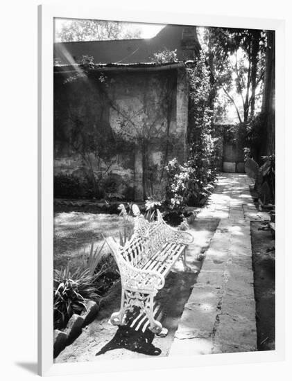 Bench at the Museo Leon Trotsky, Coyoacan, Mexico-Walter Bibikow-Framed Photographic Print