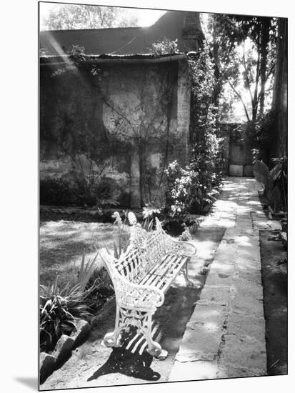 Bench at the Museo Leon Trotsky, Coyoacan, Mexico-Walter Bibikow-Mounted Photographic Print