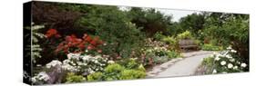 Bench in a Garden, Olbrich Botanical Gardens, Madison, Wisconsin, USA-null-Stretched Canvas